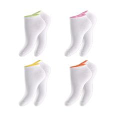 Footstar Dámske 4 páry členkových bavlnených ponožiek Biele a Čierne Farba: Biela, Veľkosť: 35-38