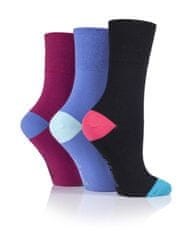 Gentle Grip Dámske módne 3 páry ponožky Gentle Grip CHROMA voľný široký lem