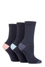 TORE 3 páry dámske recyklované ponožky s kontrastom Farba: Šedá