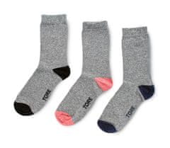 TORE 3 páry dámske recyklované ponožky s kontrastom Farba: Šedá