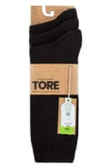 TORE 3 páry pánske recyklované šport ponožky jednofarebné Farba: Čierna