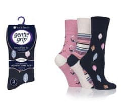 Gentle Grip Dámske módne 3 páry ponožky Gentle Grip FUN NATURE voľný nesťahujúci lem