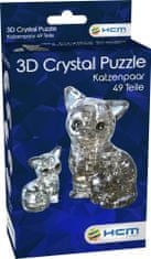 HCM Kinzel 3D Crystal puzzle Mačka s mačiatkom 49 dielikov