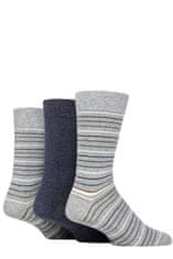 TORE 3 páry pánske recyklované ponožky prúžkované Farba: Šedá
