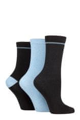 TORE 3 páry dámske recyklované ponožky farebný mix Farba: Modrá