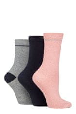 TORE 3 páry dámske recyklované ponožky farebný mix Farba: Modrá