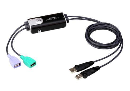 Aten 2-Portový USB Bezokrajový káblový KVM prepínač