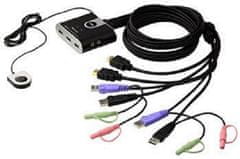 Aten 2-port HDMI KVM USB2.0 mini, audio, 1.2m káble, DO
