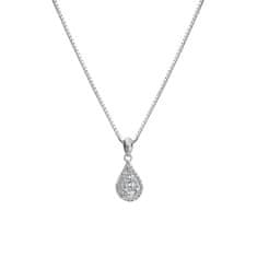 Hot Diamonds Elegantný strieborný náhrdelník s diamantom a topazy Glimmer DP913 (retiazka, prívesok)