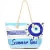  T61 Plážová taška Summer Time s potlačou bielomodrá