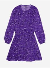 MooDoo Moodo fialové šaty s drobným vzorem M