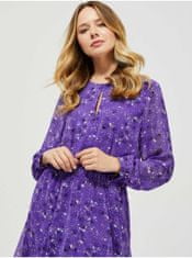 MooDoo Moodo fialové šaty s drobným vzorem M