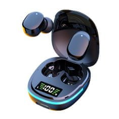 BergMont Bezdrôtové slúchadlá do uší G9S tws bluetooth 5.0 na prevádzku 200 mAh ovládanie hudby, redukcia hluku čierna