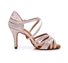 Burtan Dance Shoes Tanečné topánky Vysoké podpätky Latino SALSA BACHATA nahé kamienky 8,5 cm, 35