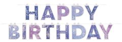 Unique Banner Happy Birthday modro-fialový 185cm