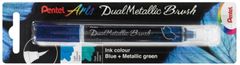 Pentel Dual Metallic Brush štetčekový popisovač - modrý