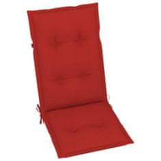 Vidaxl Podložky na záhradné stoličky 6 ks červené 120x50x7 cm