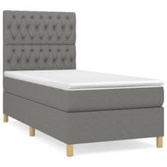 shumee Boxspring posteľ s matracom tmavosivá 90x200 cm látka