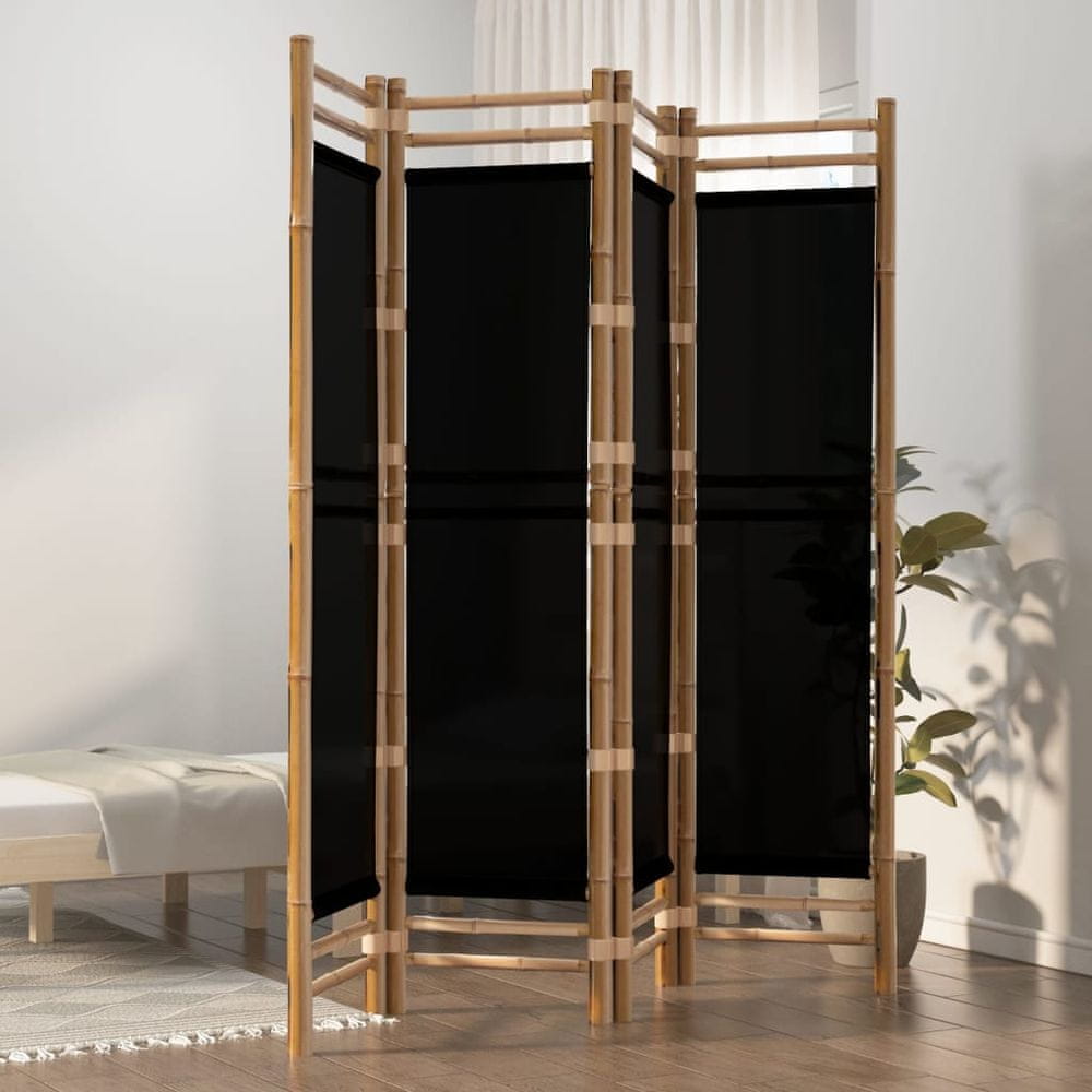 Petromila vidaXL Skladací 4-panelový paraván 160 cm bambus a plátno