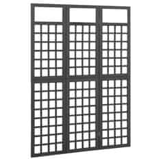 Petromila vidaXL 3-panelový paraván/mriežka masívna jedľa čierny 121x180 cm