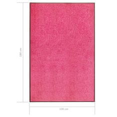 Vidaxl Rohožka, prateľná, ružová 120x180 cm