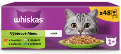 Whiskas kapsičky výberové menu v želé pre dospelé mačky 48x 85g