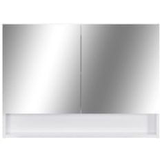 Vidaxl LED kúpeľňová zrkadlová skrinka biela 80x15x60 cm MDF