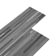Vidaxl Samolepiace podlahové dosky z PVC 5,21 m2 2 mm pruhované sivé