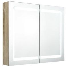Vidaxl LED kúpeľňová zrkadlová skrinka farba dubu 80x12x68 cm