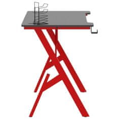 Vidaxl Herný stôl s nohami v tvare Y čierny a červený 110x60x75 cm