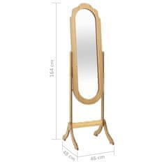 Vidaxl Samostatne stojace zrkadlo svetlé drevo 46x48x164 cm