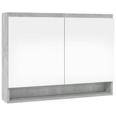 Petromila vidaXL Kúpeľňová zrkadlová skrinka 80x15x60 cm MDF betónovosivá