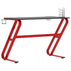 Vidaxl Herný stôl s nohami v tvare ZZ čierny a červený 110x60x75 cm