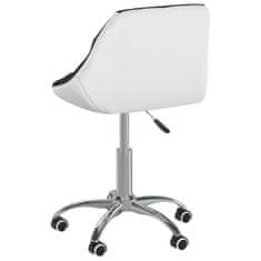 Vidaxl Otočná kancelárska stolička čierna a biela umelá koža