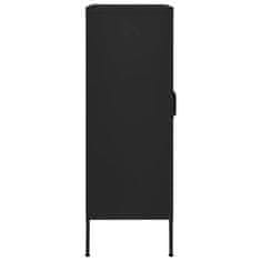 Vidaxl Úložná skrinka čierna 80x35x101,5 cm oceľ