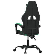 Vidaxl Otočná herná stolička čierna a zelená umelá koža