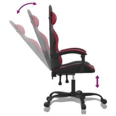 Vidaxl Otočná herná stolička čierna a vínovočervená umelá koža