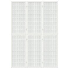 Vidaxl Skladací paraván s 3 panelmi, japonský štýl 120x170 cm biely