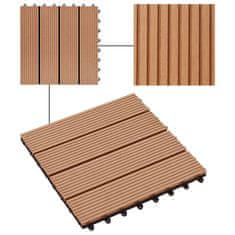 Vidaxl Podlahová dlažba z WPC 11 ks 30x30 cm 1m2 farba teakového dreva