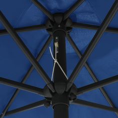 Vidaxl Slnečník s LED a hliníkovou tyčou 270 cm, azúrovo modrý