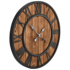 Petromila vidaXL Vintage nástenné hodiny s pohonom Quartz drevo a kov 60 cm XXL