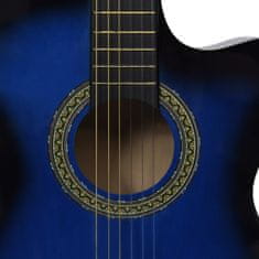 Vidaxl Folková akustická gitara Cutaway s ekvalizérom a 6 strunami modrá