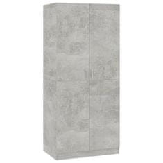 Vidaxl Šatník betónovo-sivý 80x52x180 cm drevotrieska