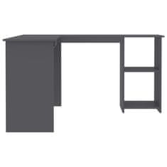 Vidaxl Rohový stôl v tvare L, sivý 120x140x75 cm, drevotrieska