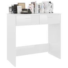 Petromila vidaXL Písací stôl, lesklý biely 80x40x75 cm, drevotrieska
