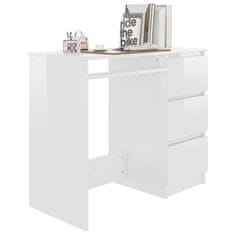 Petromila vidaXL Písací stôl, lesklý biely 90x45x76 cm, drevotrieska