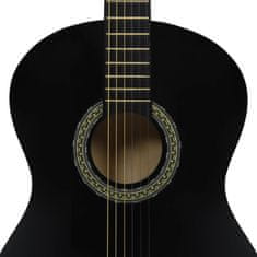 Vidaxl Klasická gitara pre začiatočníkov čierna 4/4 39" lipové drevo
