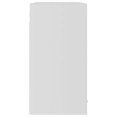 Vidaxl Presklená závesná skrinka, biela 80x31x60 cm, drevotrieska