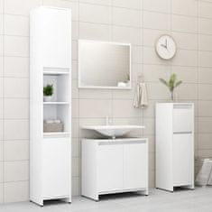 Vidaxl 3-dielna súprava kúpeľňového nábytku, biela, drevotrieska
