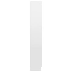 Vidaxl Knižnica, lesklá biela 82,5x30,5x185,5 cm, drevotrieska